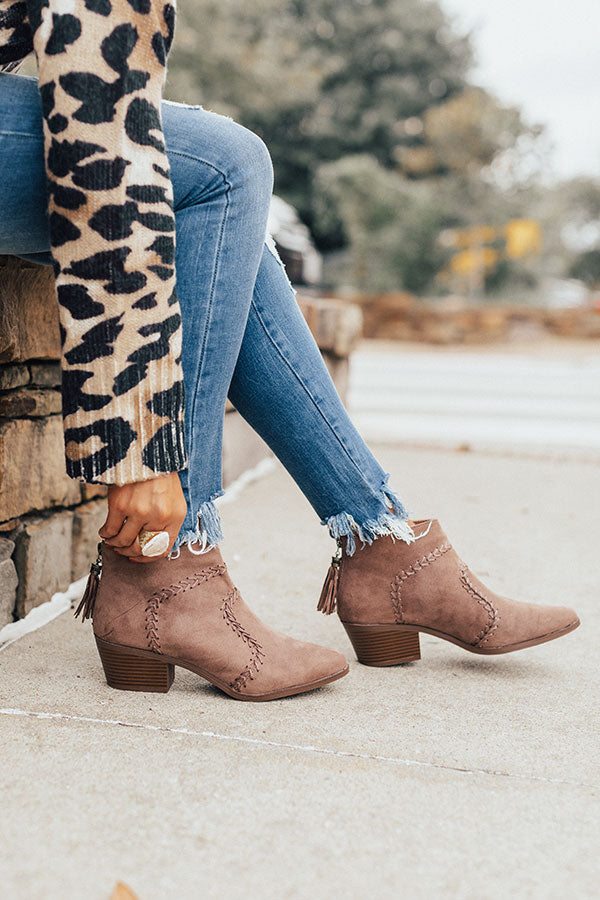 The Brenna Faux Suede Bootie In Mocha Image - 1