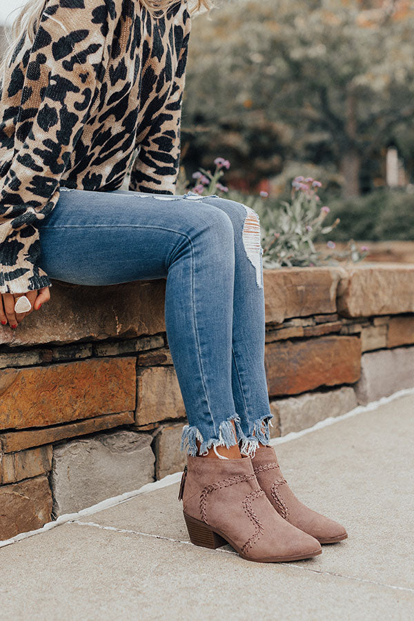 The Brenna Faux Suede Bootie In Mocha Image - 2
