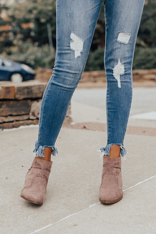 The Brenna Faux Suede Bootie In Mocha Image - 4