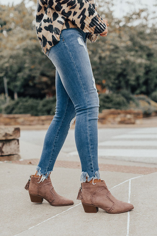 The Brenna Faux Suede Bootie In Mocha Image - 3