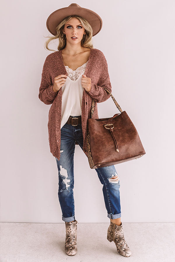 Sweet And Divine Knit Cardigan In Blush Image - 1