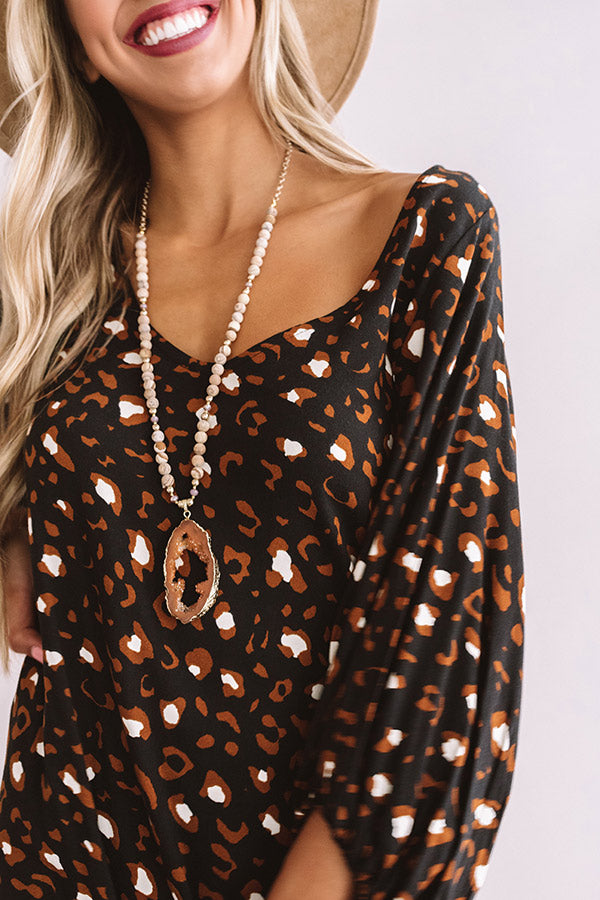 Effortlessly Charming Leopard Shift Dress Image - 3