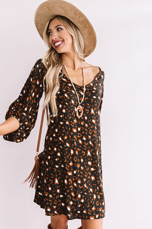 Effortlessly Charming Leopard Shift Dress Image - 1
