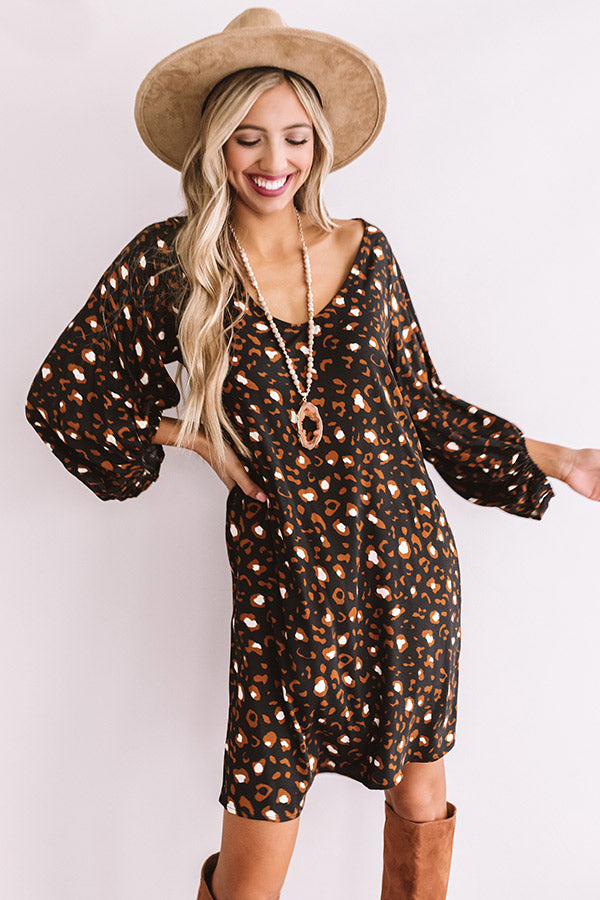Effortlessly Charming Leopard Shift Dress Image - 2