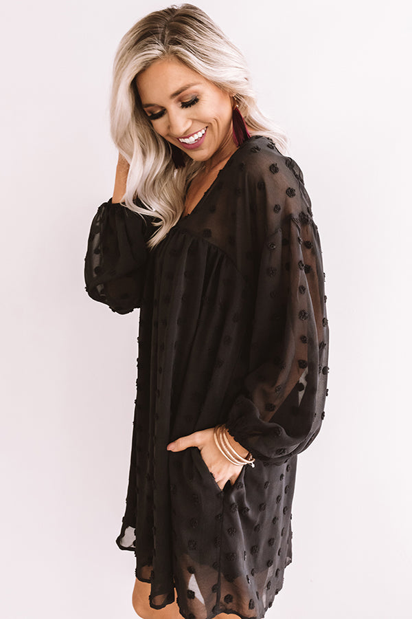 Spot On Babydoll Shift Dress in Black Image - 3