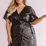 Nightlife Luxury Sequin Wrap Dress In Black  Curves Image - 1