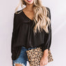 Chic On Speed Dial Satin Shift Top in Black Image - 1