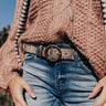 The Latest In Luxury Snake Print Belt In Latte Image - 1