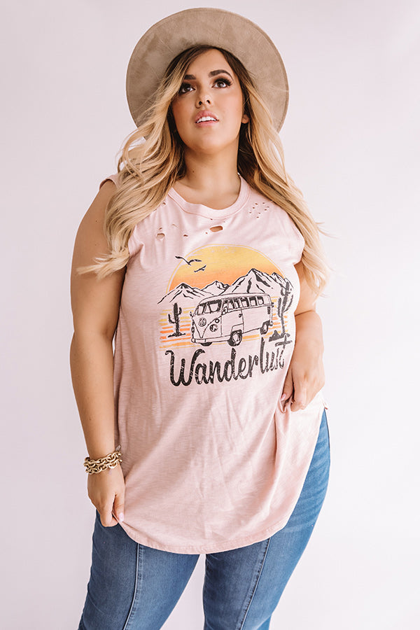 Wanderlust Distressed Shift Tank In Blooming Dahlia  Curves Image - 3