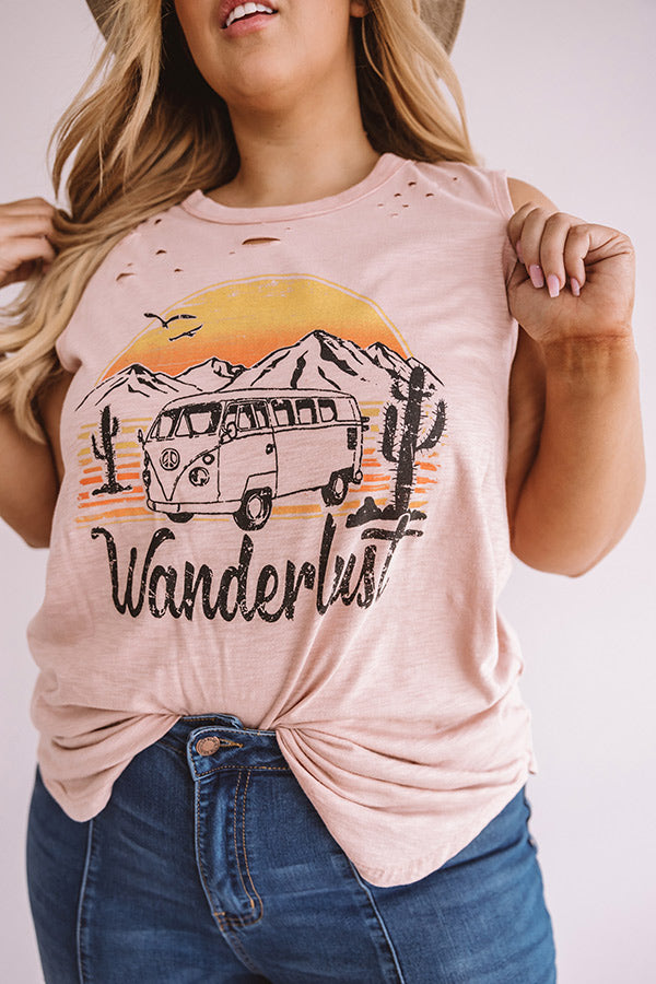 Wanderlust Distressed Shift Tank In Blooming Dahlia  Curves Image - 2