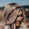 The Lulu Snake Print Headband In Cinnamon Image - 1