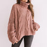 Cute With Cocoa Cable Knit Sweater In Blush Image - 1