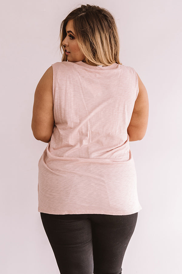 Born In The Usa Distressed Shift Tank In Blooming Dahlia  Curves Image - 5