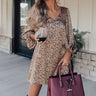 Darling Dance Leopard Shift Dress In Iced Latte Image - 1