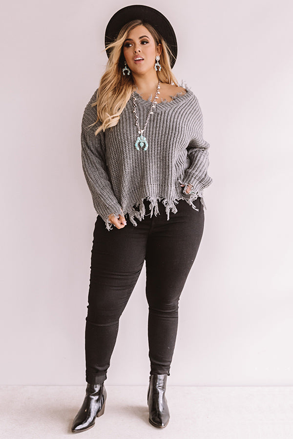 Day Maker Distressed Sweater  Curves Image - 3