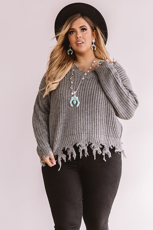 Day Maker Distressed Sweater  Curves Image - 2