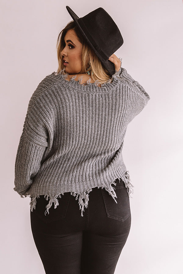Day Maker Distressed Sweater  Curves Image - 5
