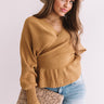 Soho Situation Faux Wrap Sweater Top In Mustard Image - 1