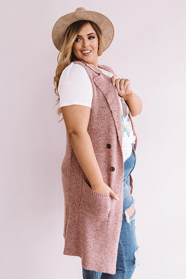 Strut The Catwalk Knit Vest In Blush Curves Image - 4