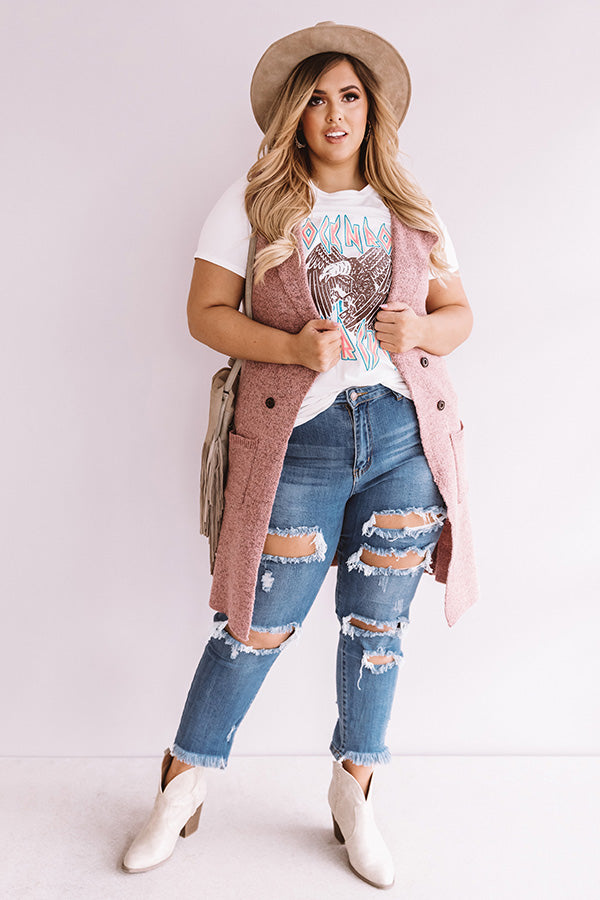 Strut The Catwalk Knit Vest In Blush Curves Image - 3