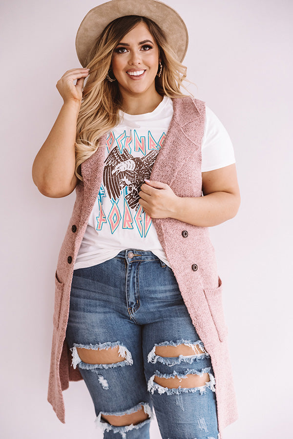 Strut The Catwalk Knit Vest In Blush Curves Image - 2