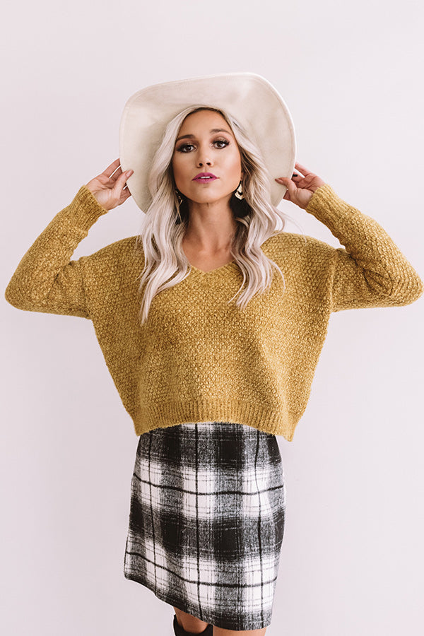 Happy Expressions Chenille Sweater In Mustard • Impressions Online Boutique
