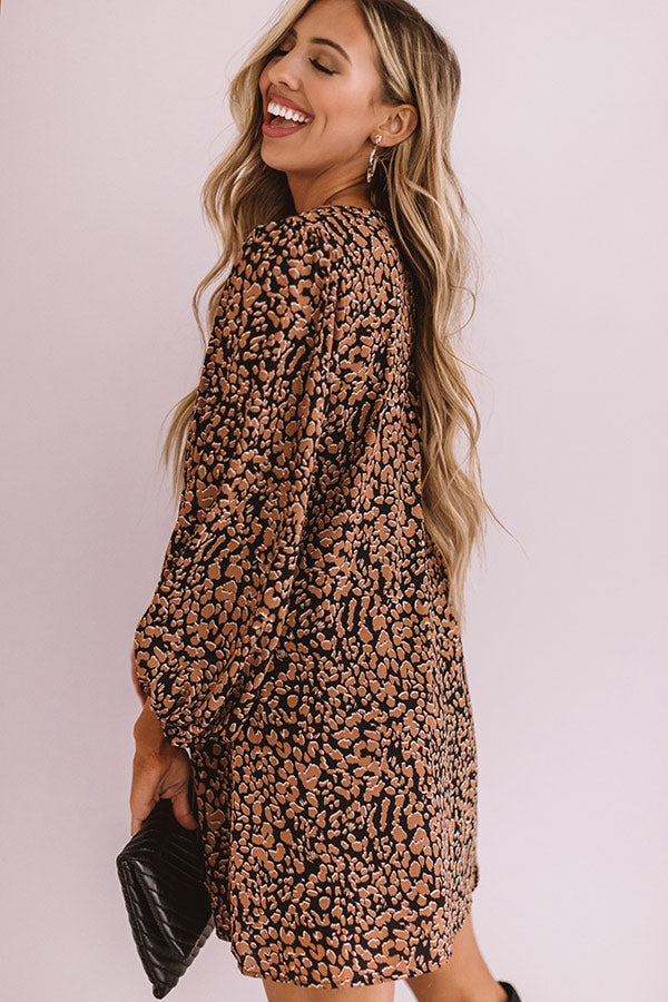 Darling Dance Shift Dress In Brown Image - 4