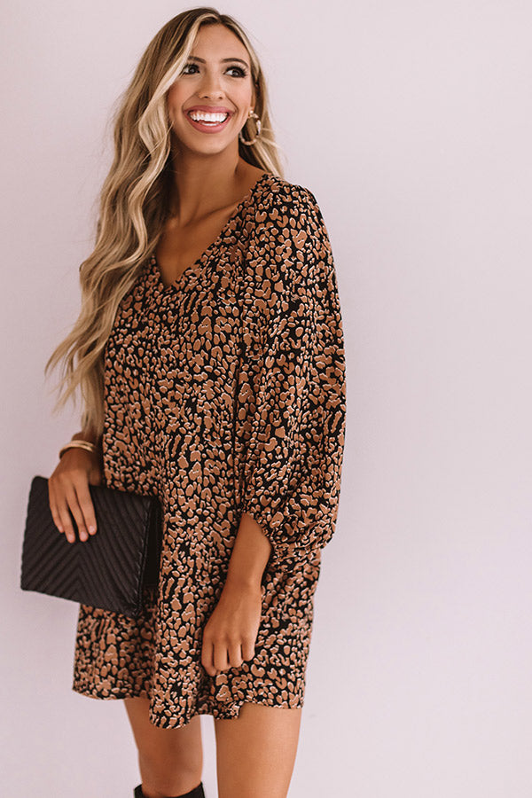 Darling Dance Shift Dress In Brown Image - 1