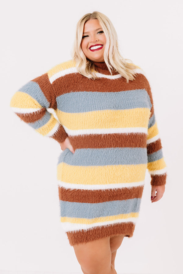 Winter Escape Stripe Sweater Dress Curves Image - 2