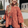 Cozy Dawn Chenille Knit Sweater In Rust Image - 1