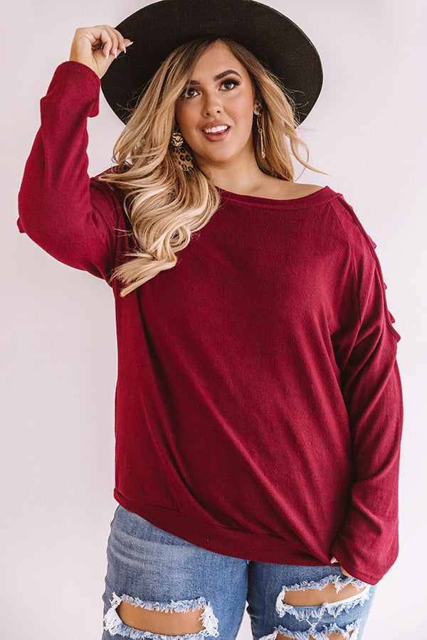 Free And Fearless Shift Sweater In Wine   Curves Image - 4