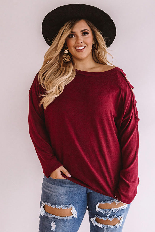 Free And Fearless Shift Sweater In Wine   Curves Image - 5
