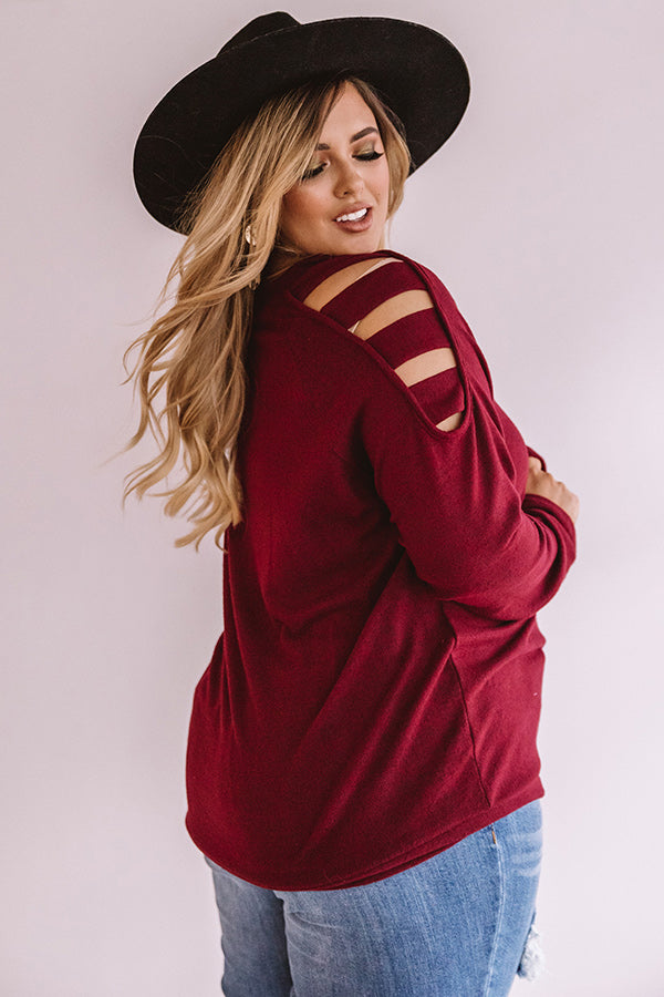 Free And Fearless Shift Sweater In Wine   Curves Image - 1