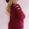 Free And Fearless Shift Sweater In Wine   Curves Image - 1