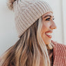 In The Know Faux Fur Pom Beanie In Birch Image - 1