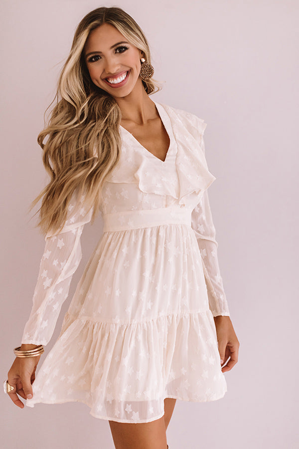 Can't Stop The Kisses Shift Dress In Cream