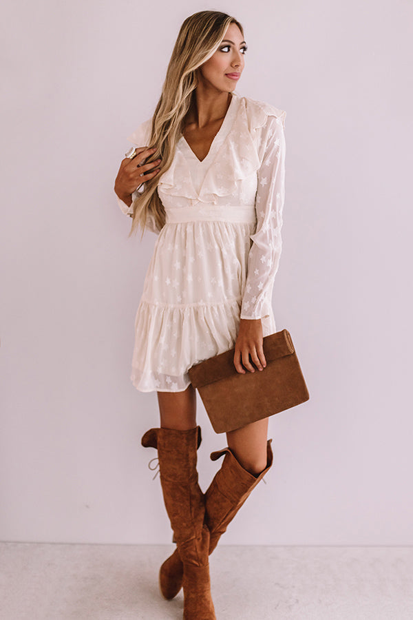 Can't Stop The Kisses Shift Dress In Cream Image - 4