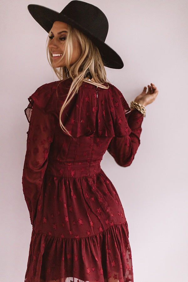 Can't Stop The Kisses Shift Dress In Merlot Image - 5