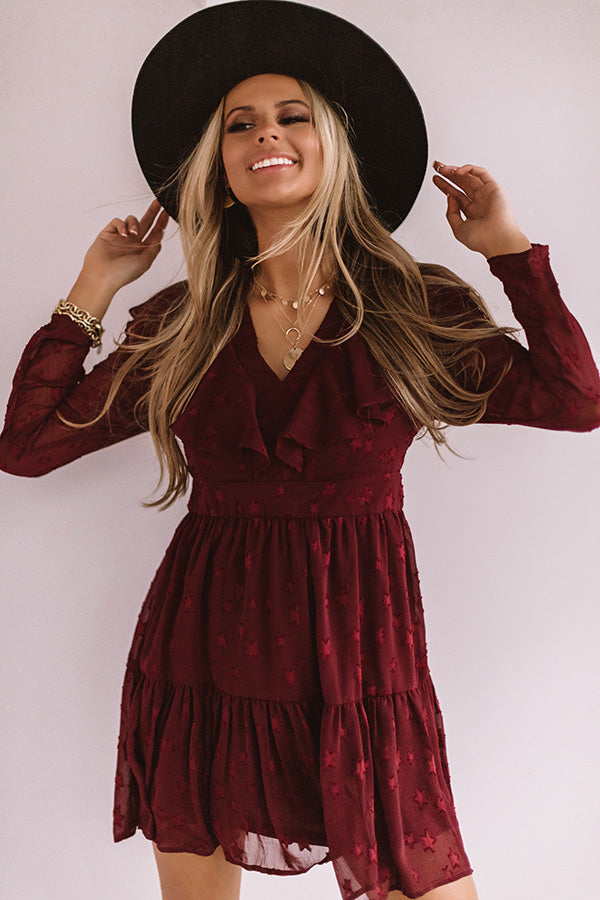 Can't Stop The Kisses Shift Dress In Merlot Image - 3