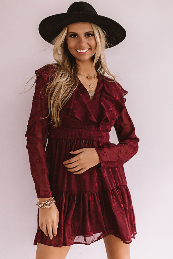 Can't Stop The Kisses Shift Dress In Merlot Image - 1