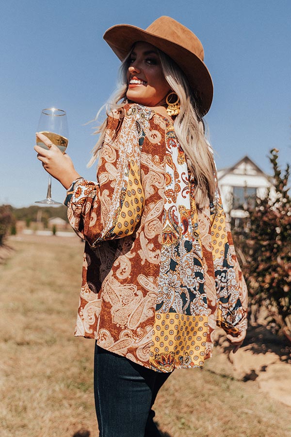 Endless Inspiration Paisley Shift Top in Golden Honey Image - 5