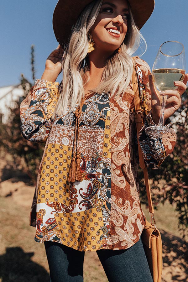 Endless Inspiration Paisley Shift Top in Golden Honey Image - 1