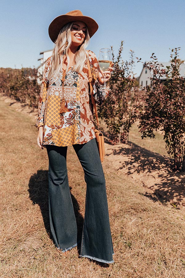 Endless Inspiration Paisley Shift Top in Golden Honey Image - 4