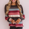 Kisses And Cabins Stripe Shift Sweater In Blue Image - 1