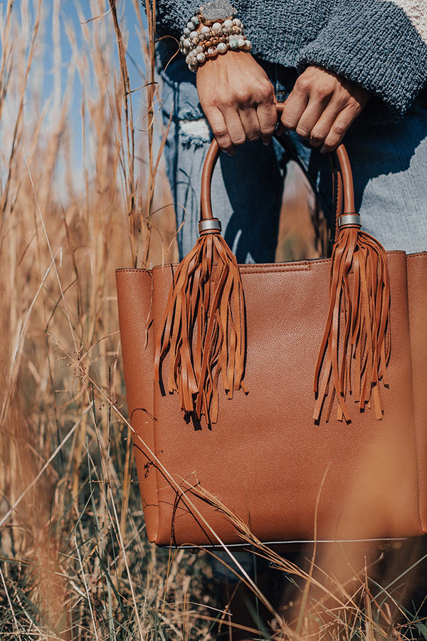 Style Profile Faux Leather Tote In Cinnamon Image - 2