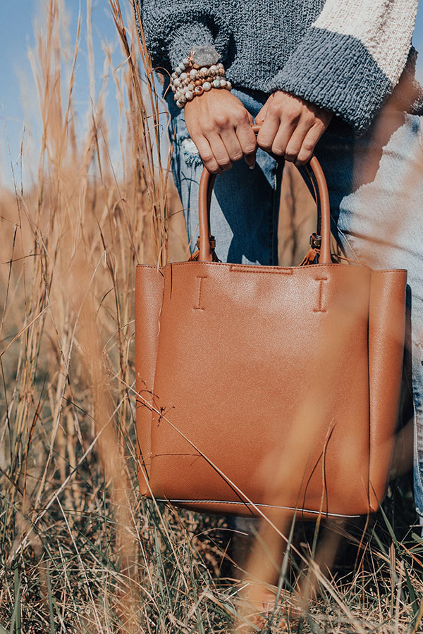 Style Profile Faux Leather Tote In Cinnamon Image - 5