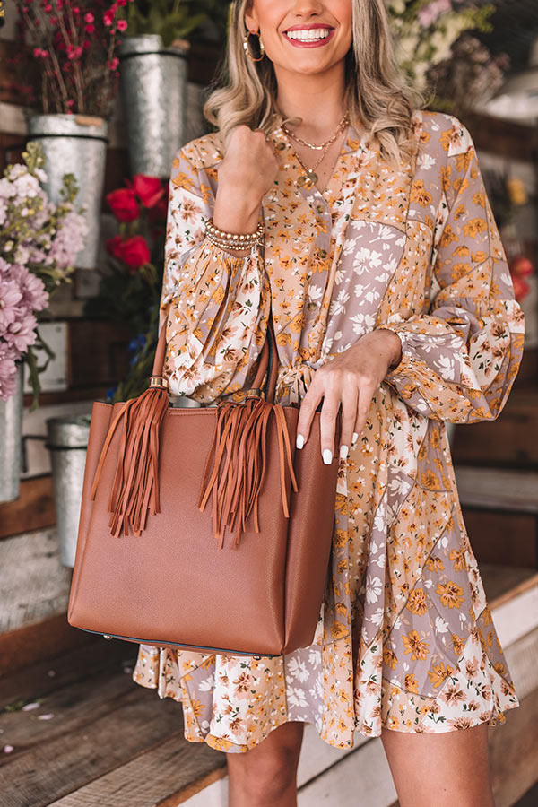 Style Profile Faux Leather Tote In Cinnamon Image - 1