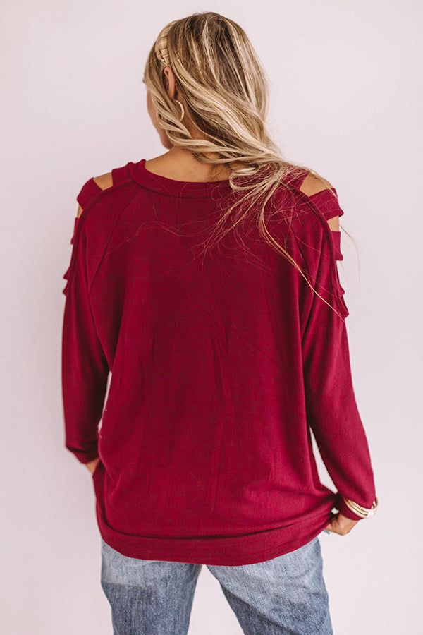 Free And Fearless Shift Sweater In Wine Image - 5