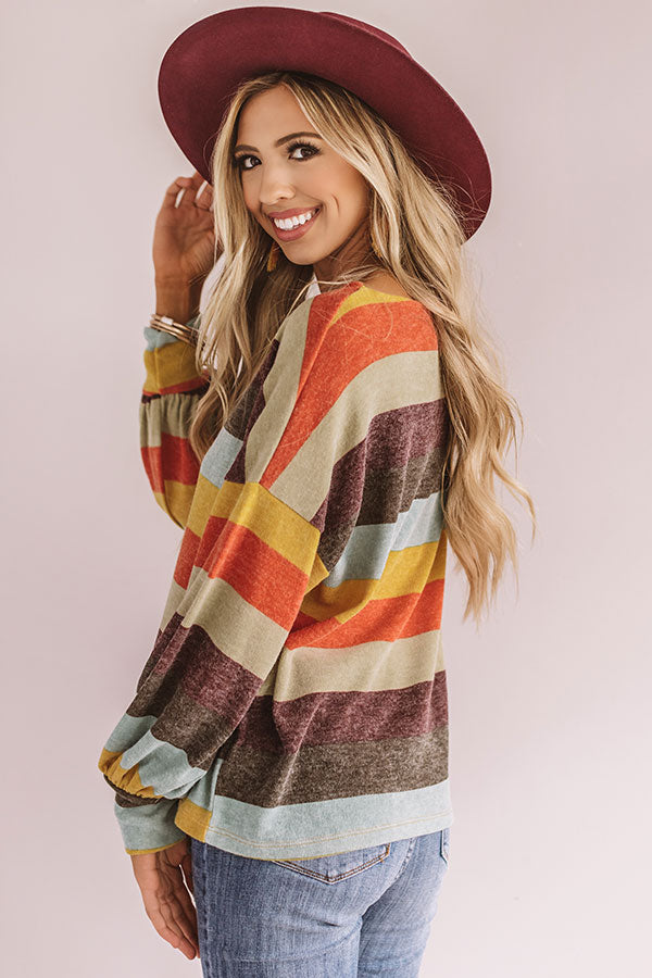 Kisses And Cabins Stripe Shift Sweater In Green Image - 4