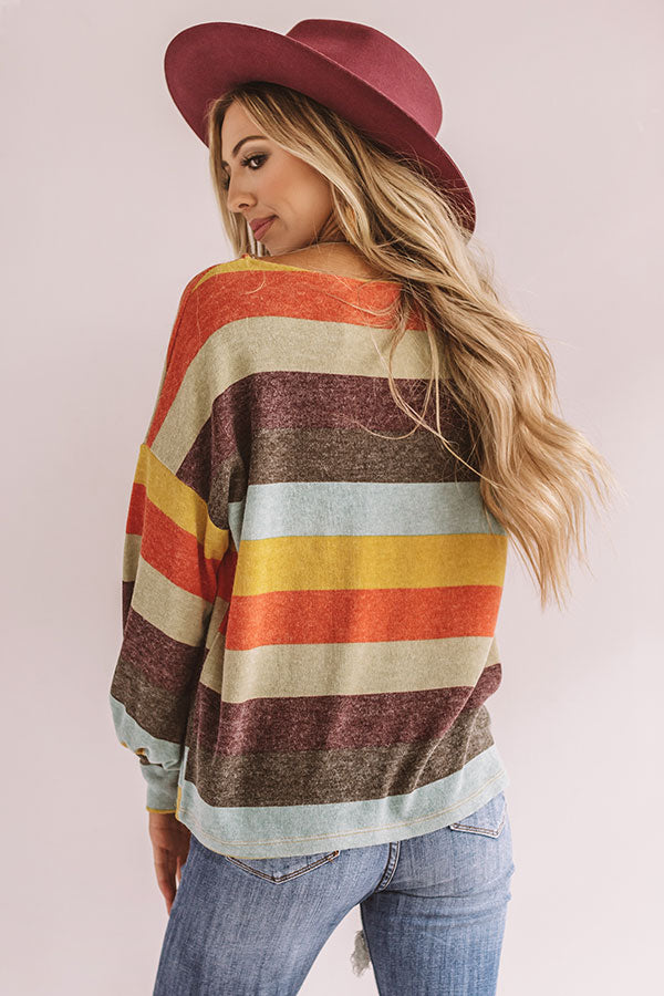 Kisses And Cabins Stripe Shift Sweater In Green Image - 5